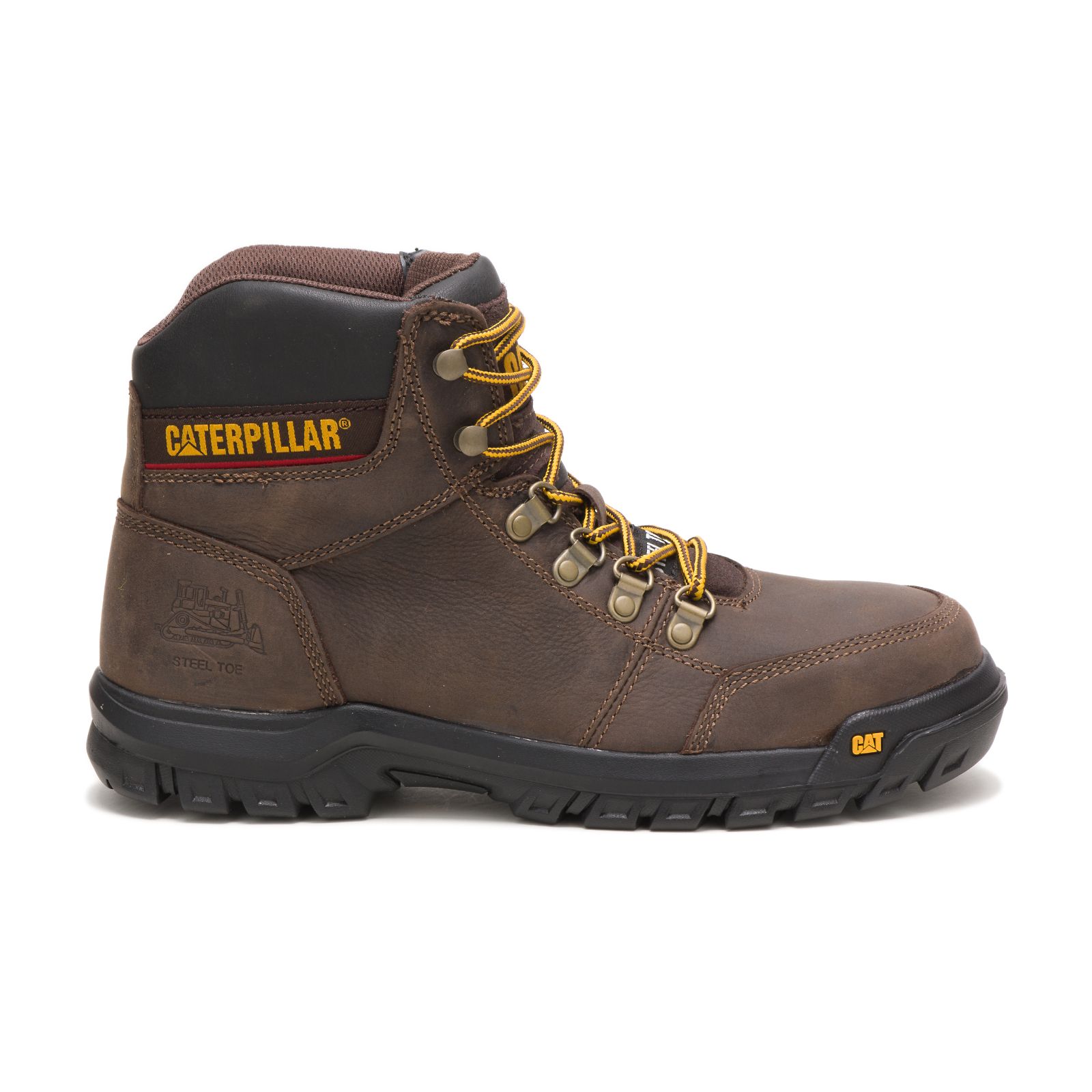 Caterpillar Boots South Africa - Cat Men's Outline Steel Toe Steel Toe Boots Brown QJ1402975